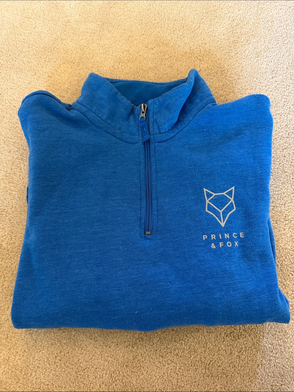 Prince & Fox Men's Bright Blue Half-Zip Sweater